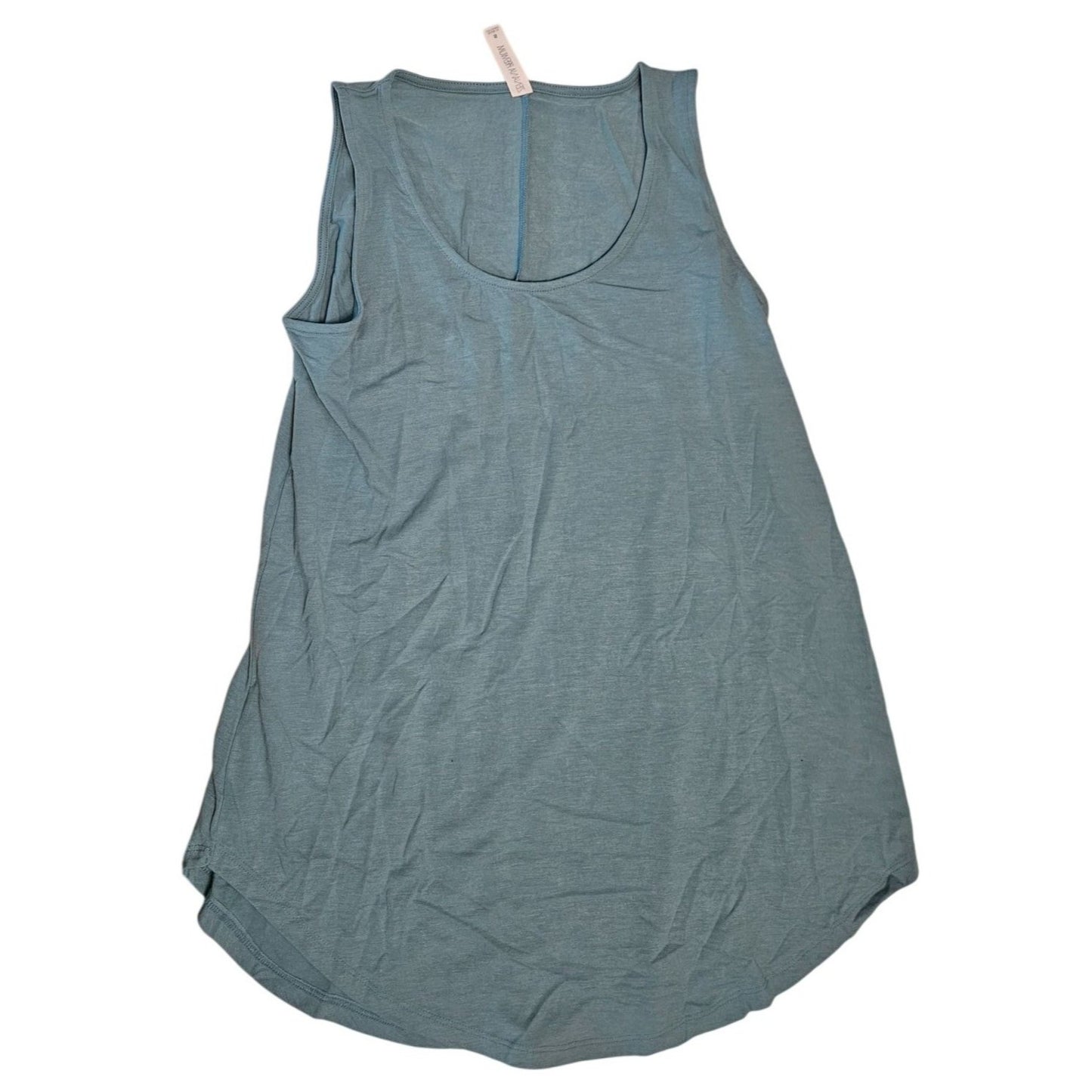 Womens Blue Sleeveless Scoop Neck Tank Top Relaxed Fit Lightweight