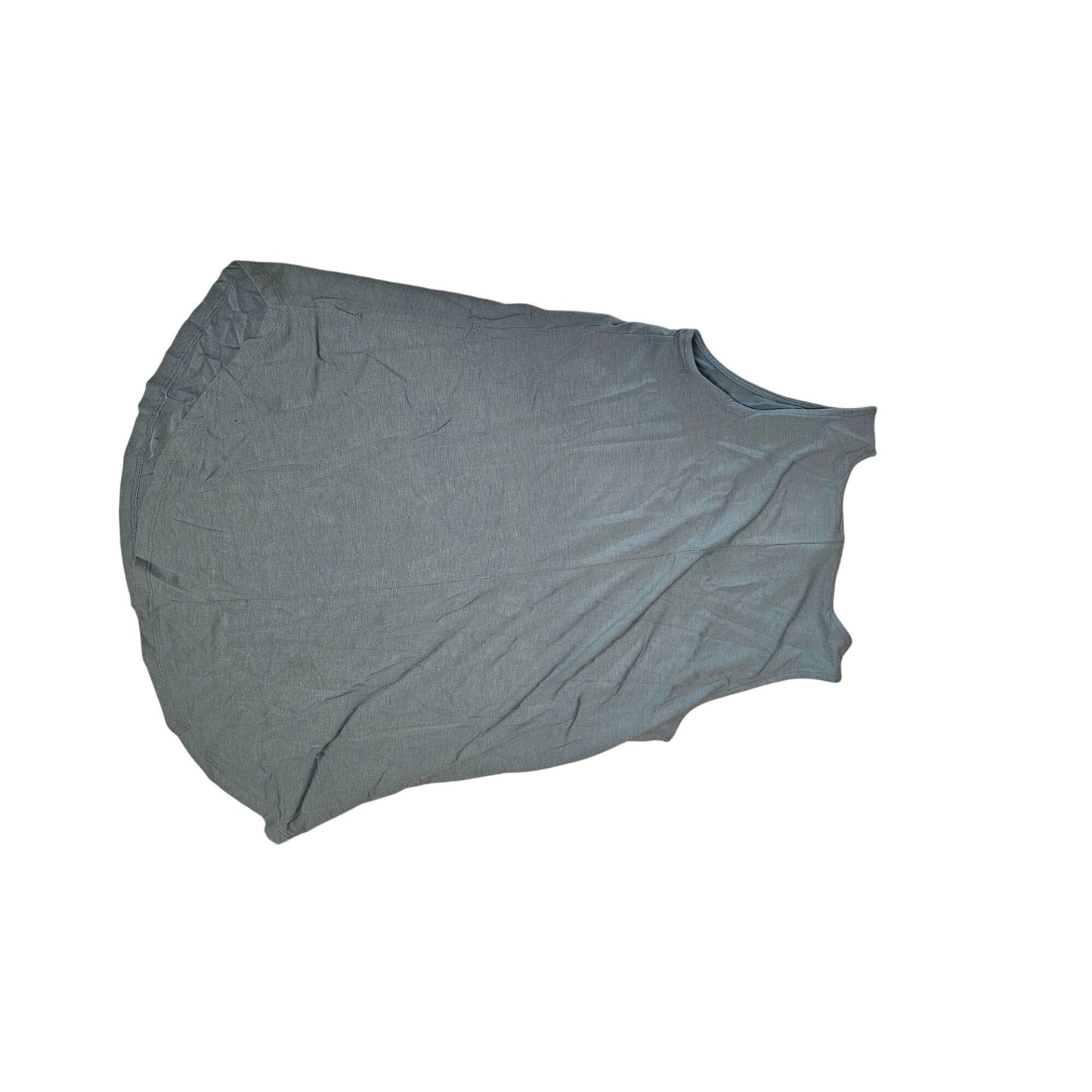 Womens Blue Sleeveless Scoop Neck Tank Top Relaxed Fit Lightweight