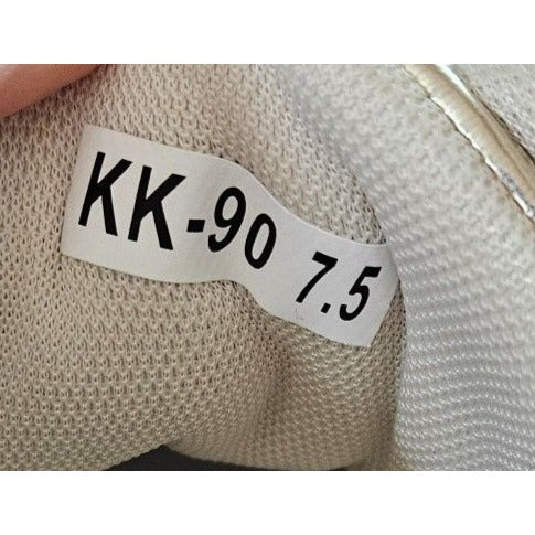 Gold Sequin Embellished Lace-Up Sneakers With Rhinestone Platform Sole By Uubaris 7.5