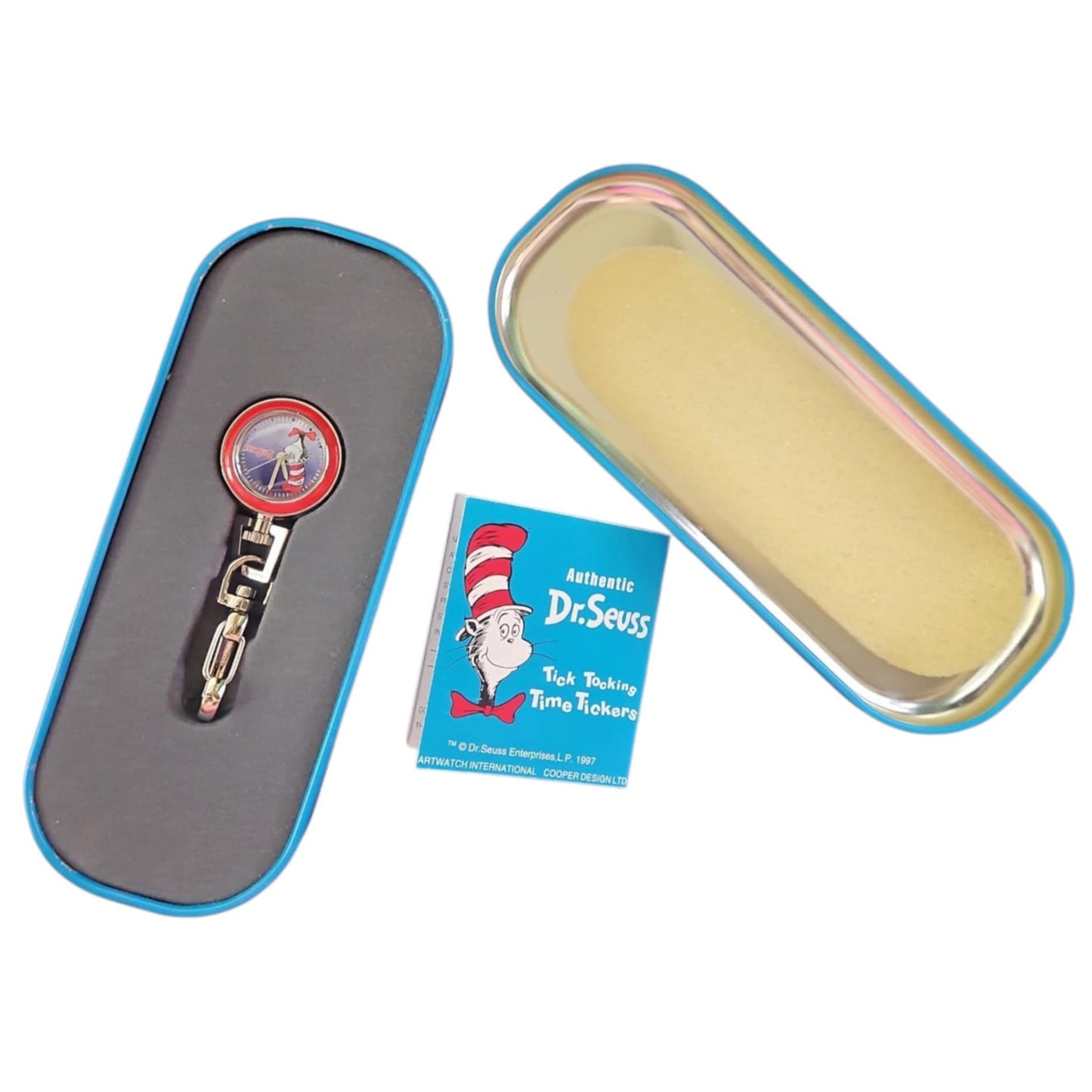 Dr. Seuss Authentic Tick Tocking Time Tickers Clip-On Watch With Case