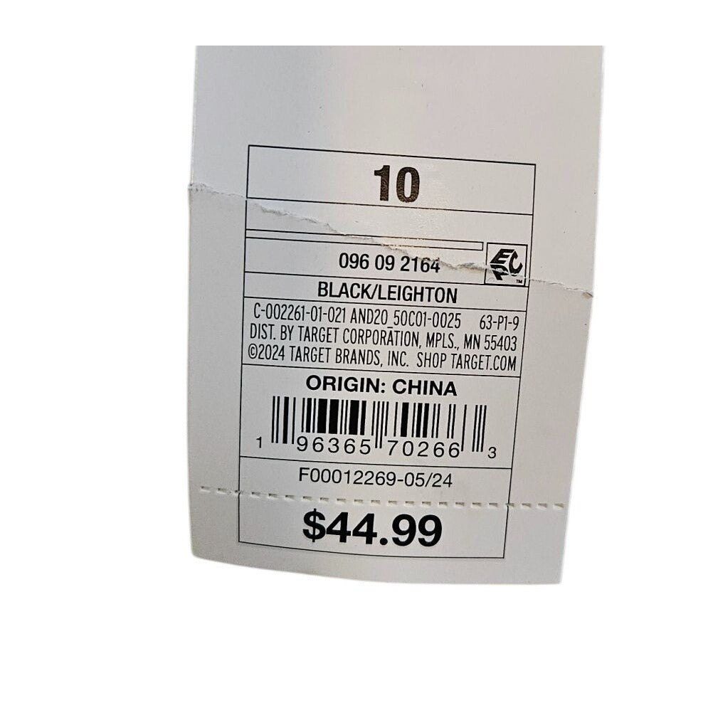 Black Leather Lace-Up Combat Boots With Faux Fur Lining & Side Zipper - Size 10